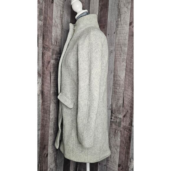J.CREW Light Gray COCOON Nello Gori Italian Stadium-Cloth Wool Blend COAT Size 0 - Picture 6 of 12
